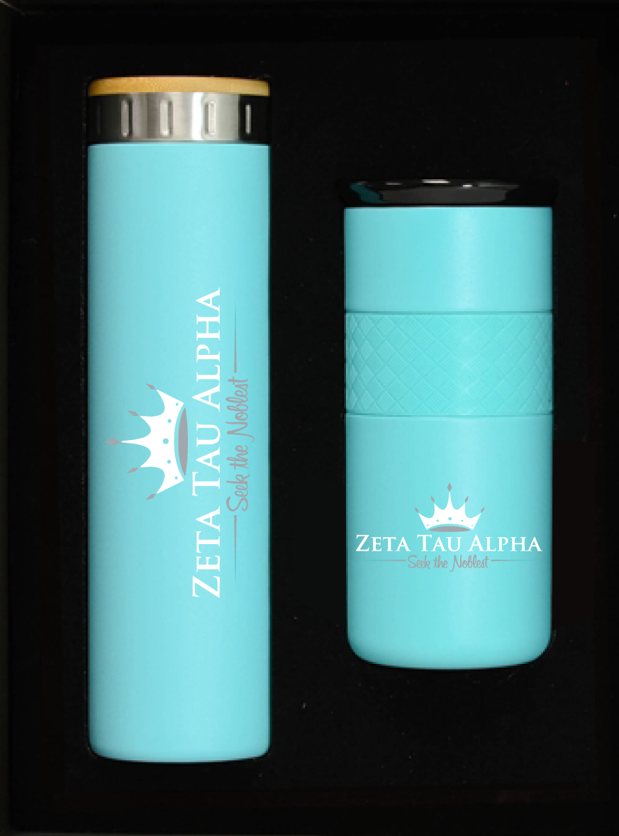 Zeta Tau Alpha Water Bottle or Skinny Tumbler - Happy Thoughts Gifts